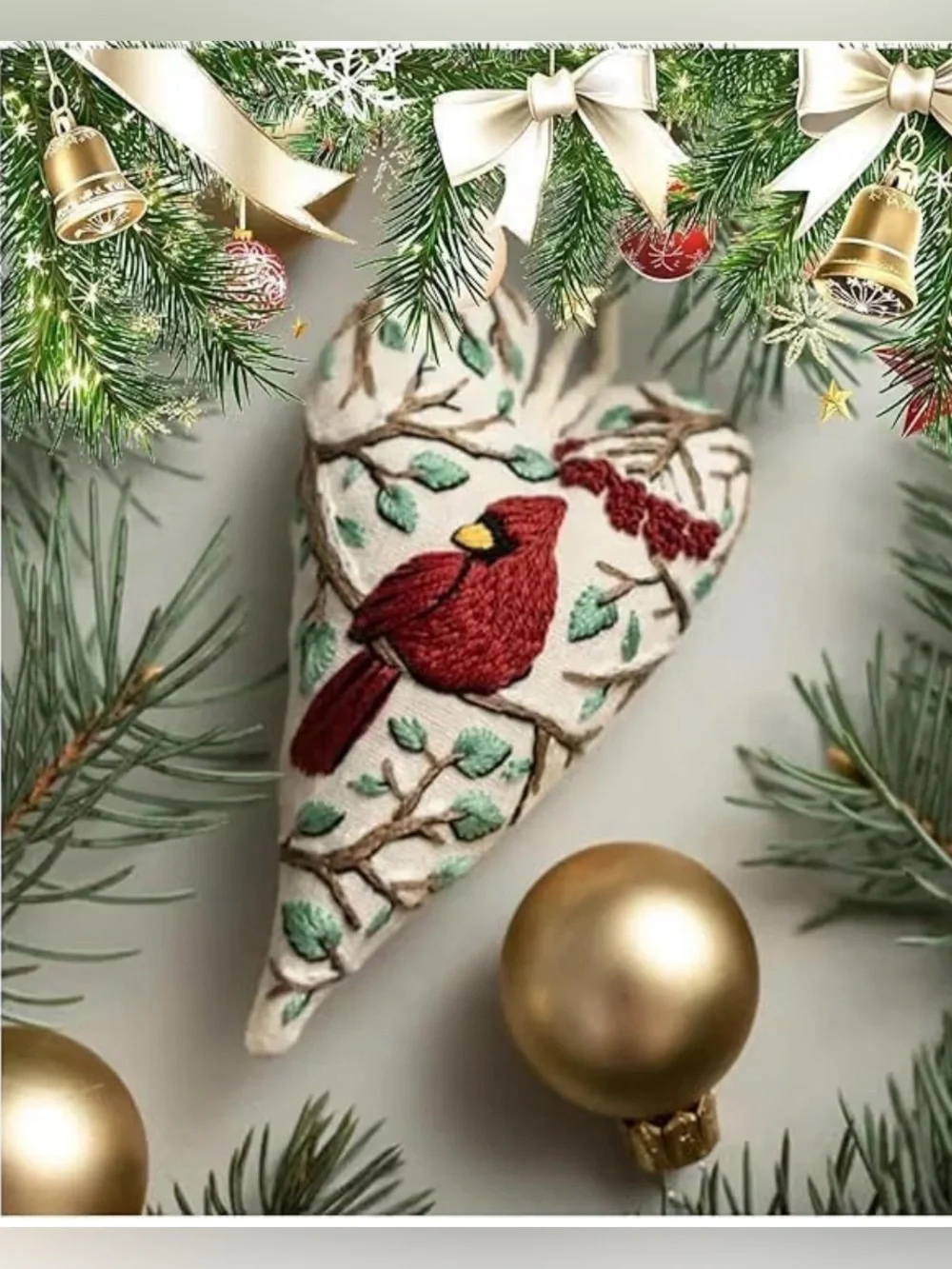 Embroidery Ornament Kit_Cardinal